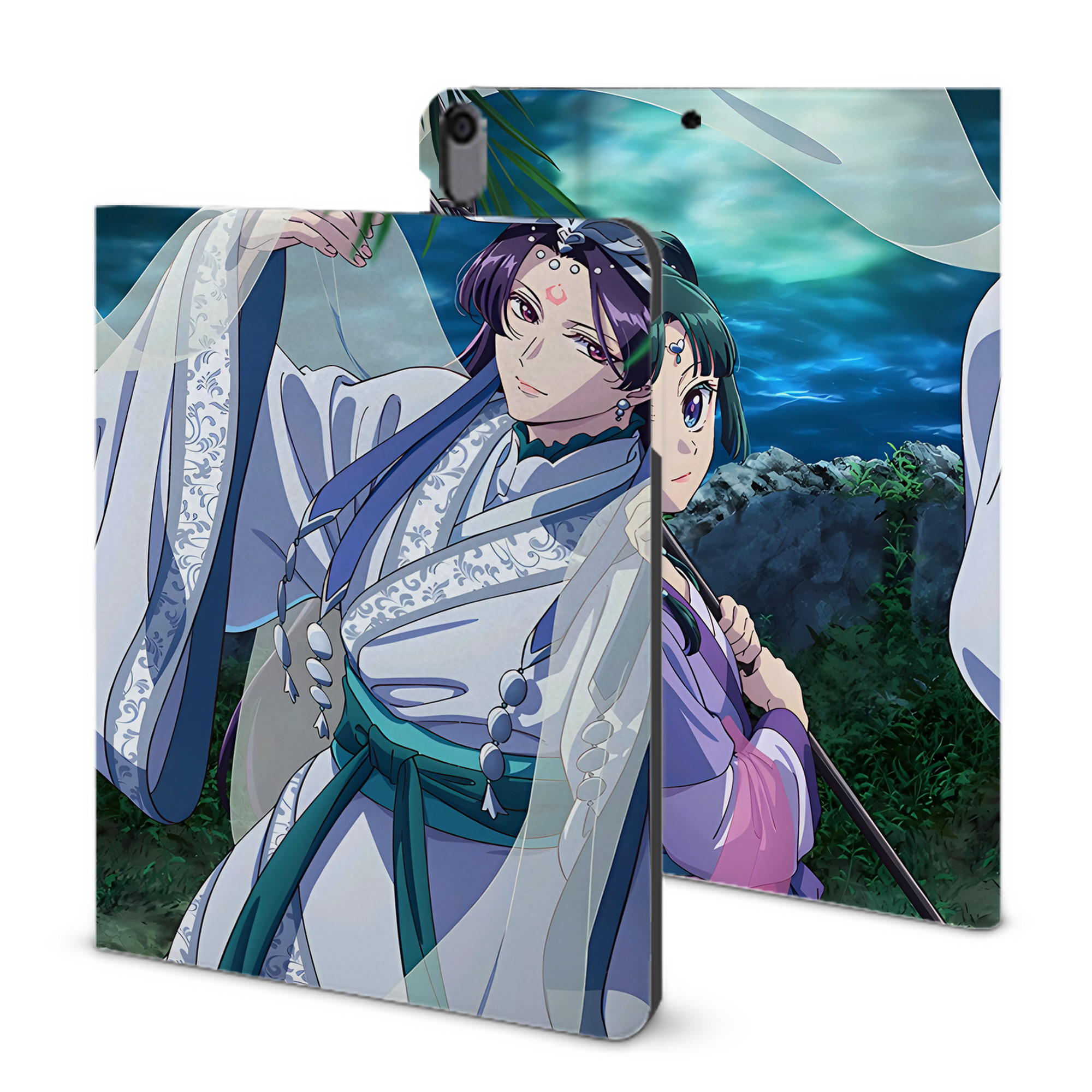 （画像用） 薬屋のひとりごと The Apothecary Diaries IPad ケース ブック型 PUレザー TPU 耐衝撃 軽量 薄型 ペン収納なし 全面保護 IPad 各モデル対応